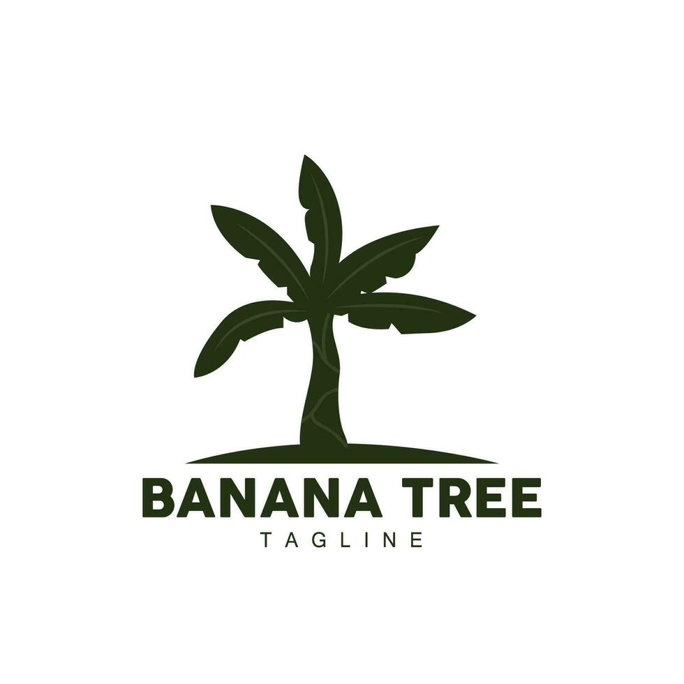 Banana Tree Logo, Fruit Tree Plant Vector, Silhouette Design, Template Illustration vector