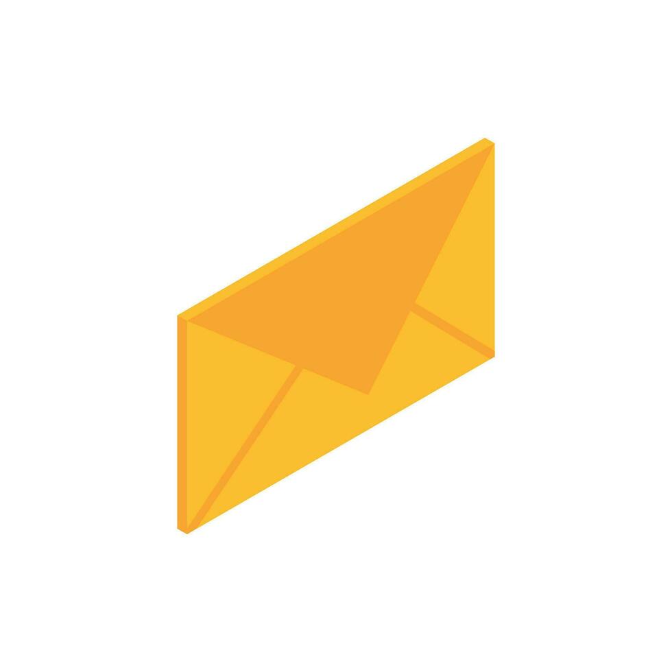 Vector mail envelope icon in isometric style folded envelope mockup mail and email message