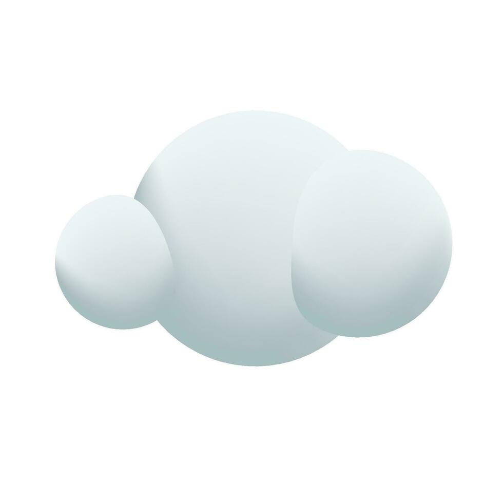 Vector collection of 3d white clouds isolated on white