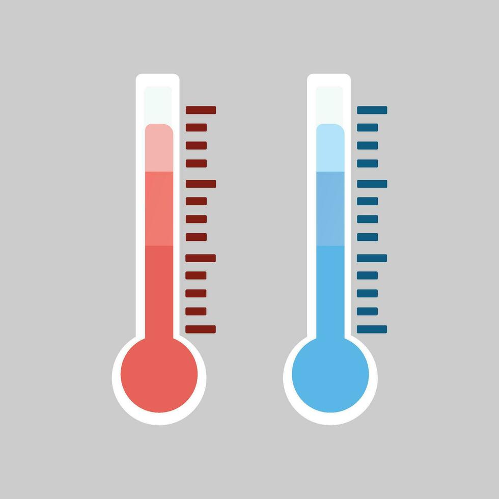 Thermometer with hot or cold temperature vector