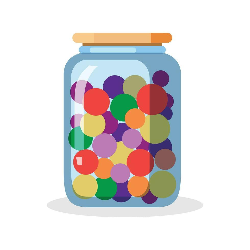 Vector candy in jar colorful vector illustration.
