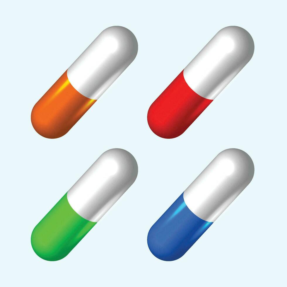 Vector pills realistic. pharmacy therapy