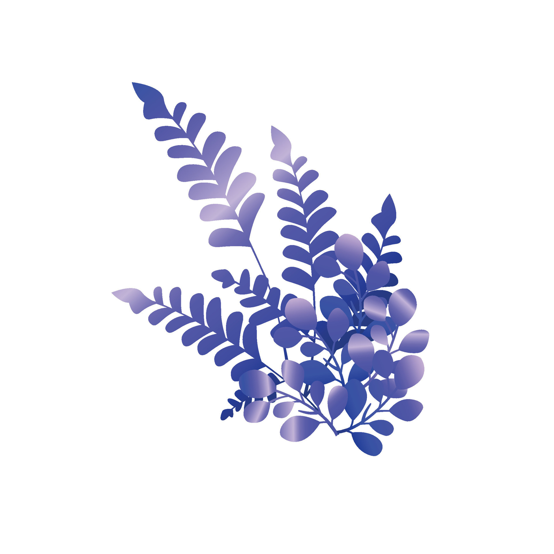 Vector set of premium blue decoration leaves 27204588 Vector Art at