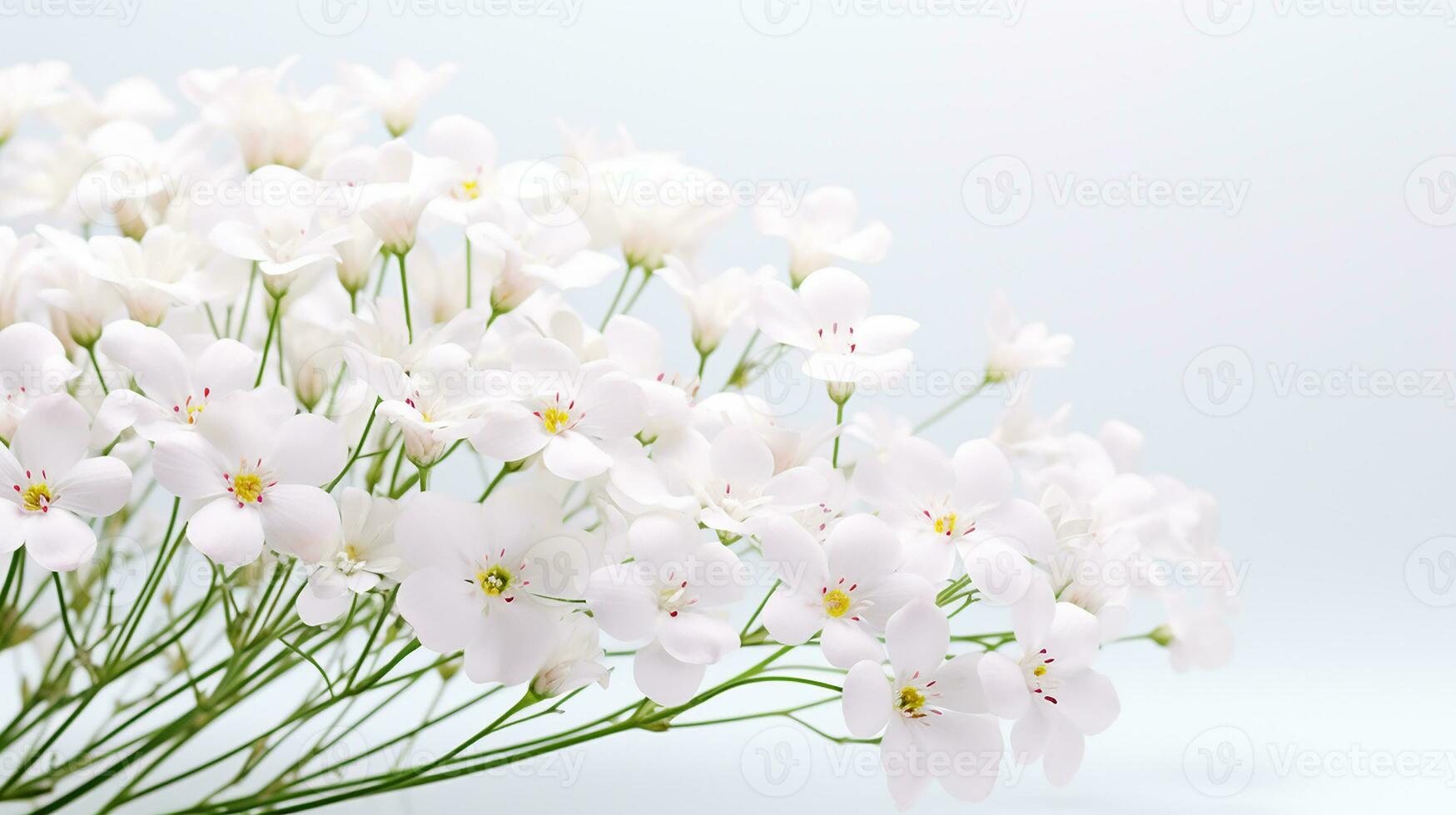 Photo of beautiful Gypsophila flower isolated on white background. Generative AI