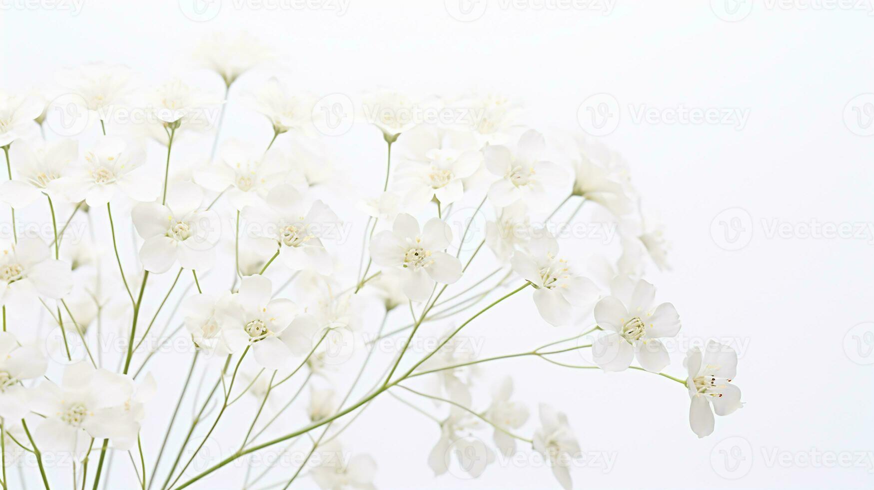 Photo of beautiful Gypsophila flower isolated on white background. Generative AI