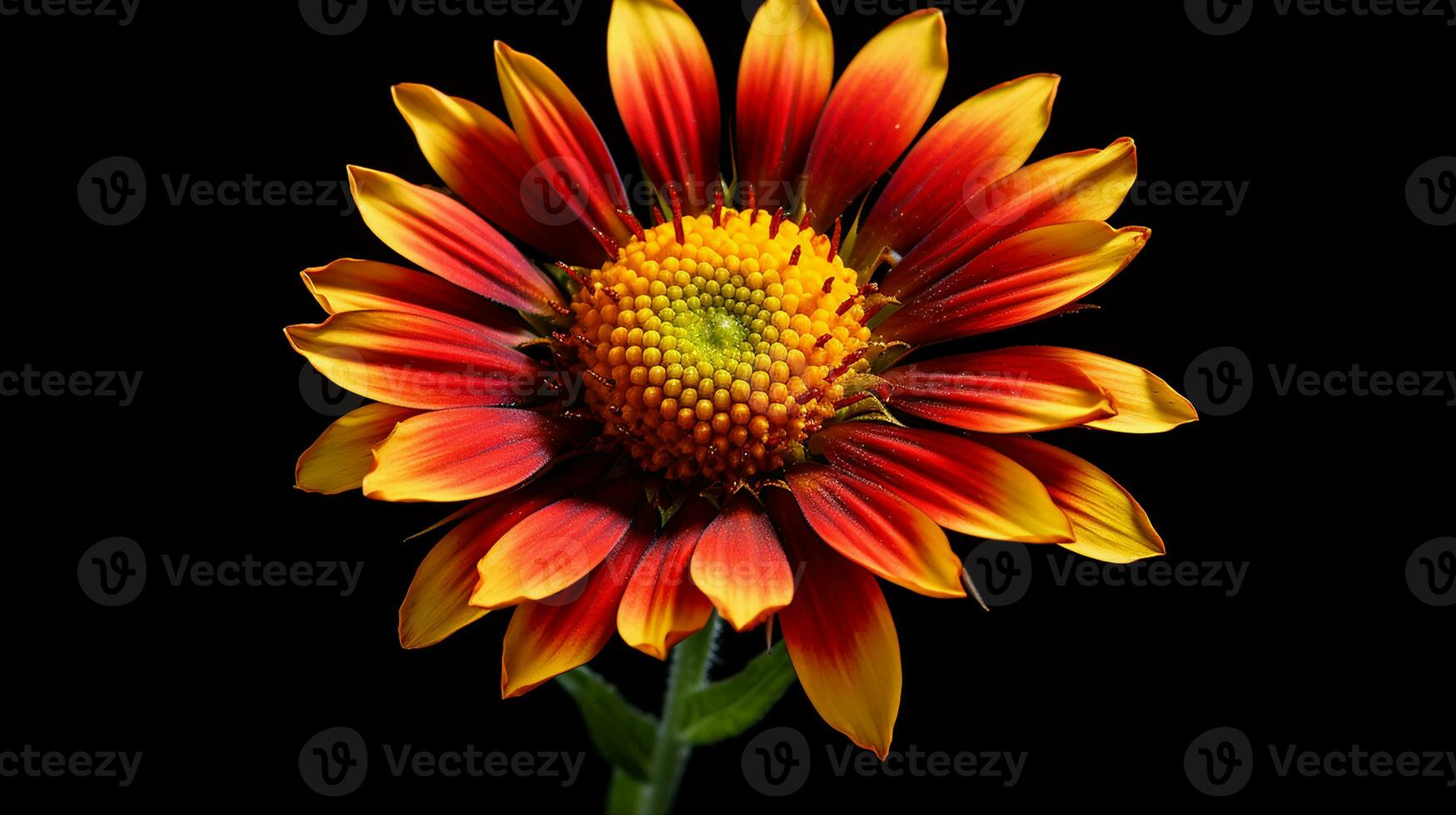 Photo of beautiful Gaillardia flower isolated on white background. Generative AI