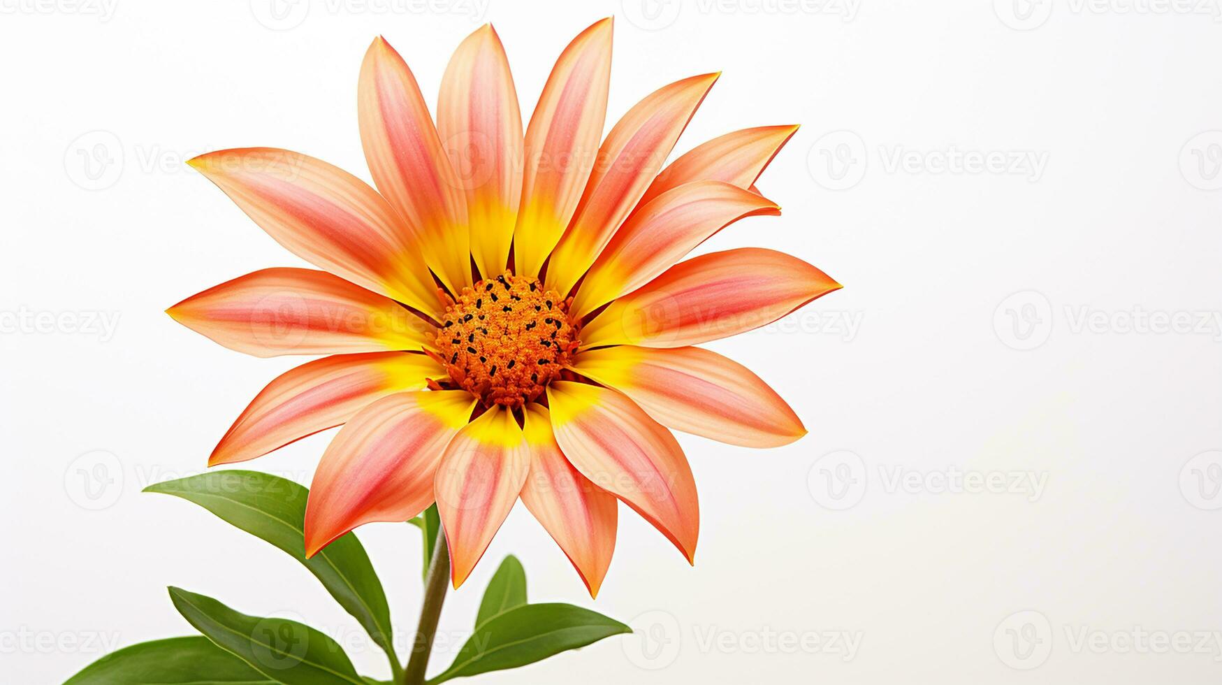 foto de hermosa gazania flor aislado en blanco antecedentes. generativo ai