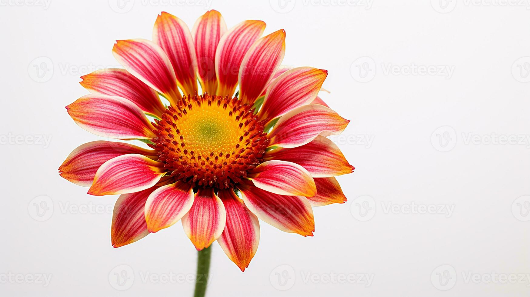 Photo of beautiful Gaillardia flower isolated on white background. Generative AI