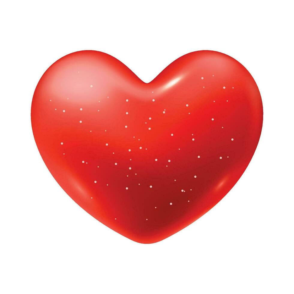 Vector icon illustration red heart sparkles isolated on white background