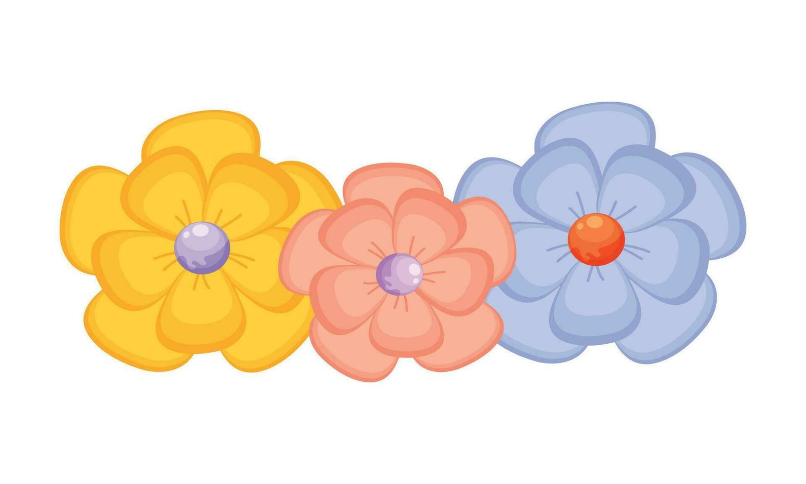 Vector isolated set of flowers