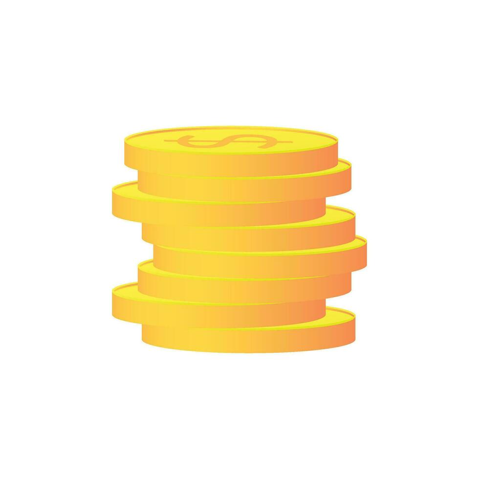 Vector coin icon in flat style