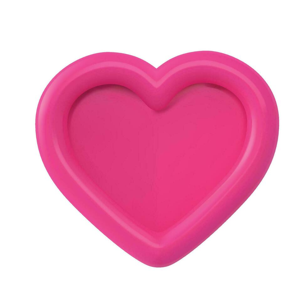 Vector 3d heart render isolated for valentine's day composition