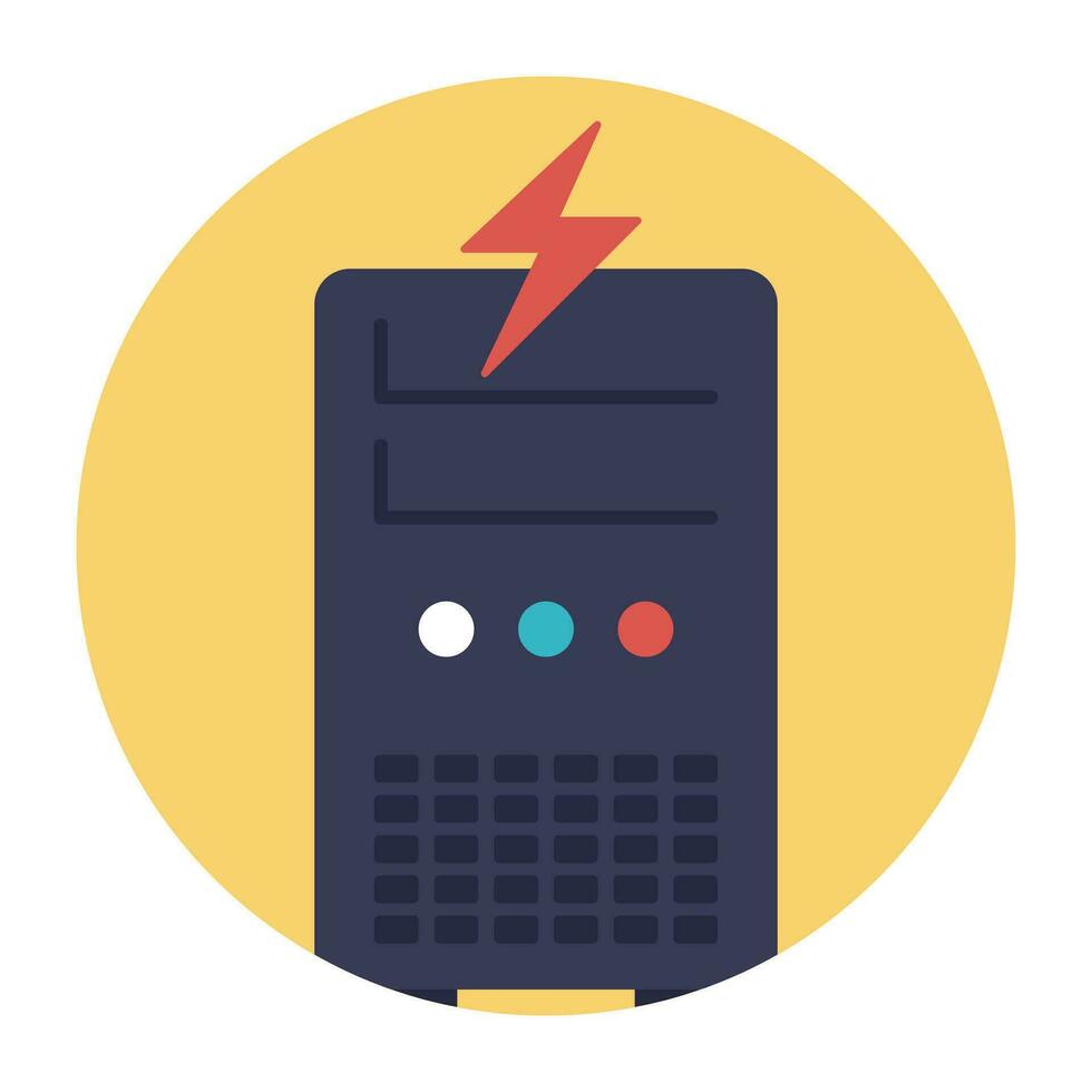 Hosting servers placed in a place, data center concept vector