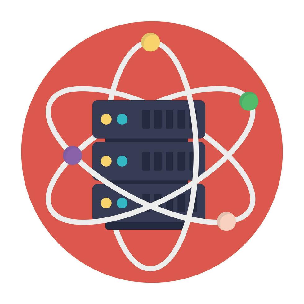 Hosting servers placed in a place, data center concept vector