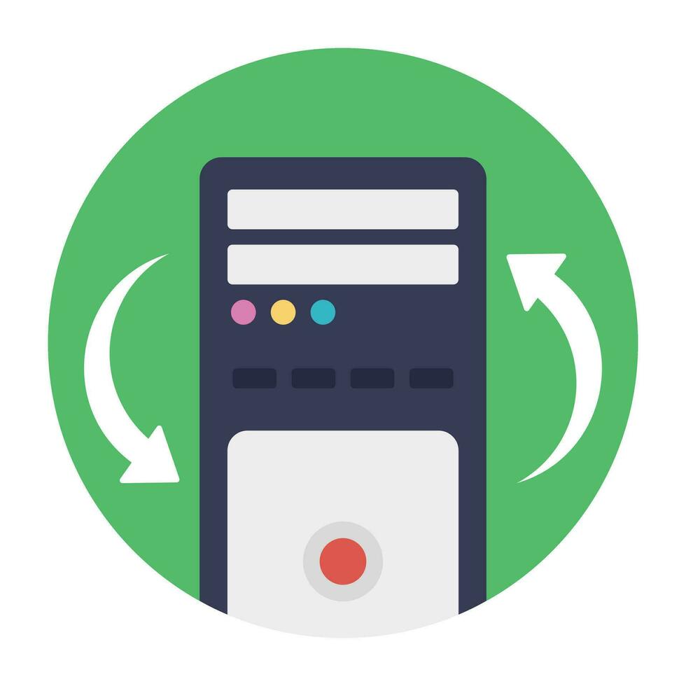 Hosting servers placed in a place, data center concept vector