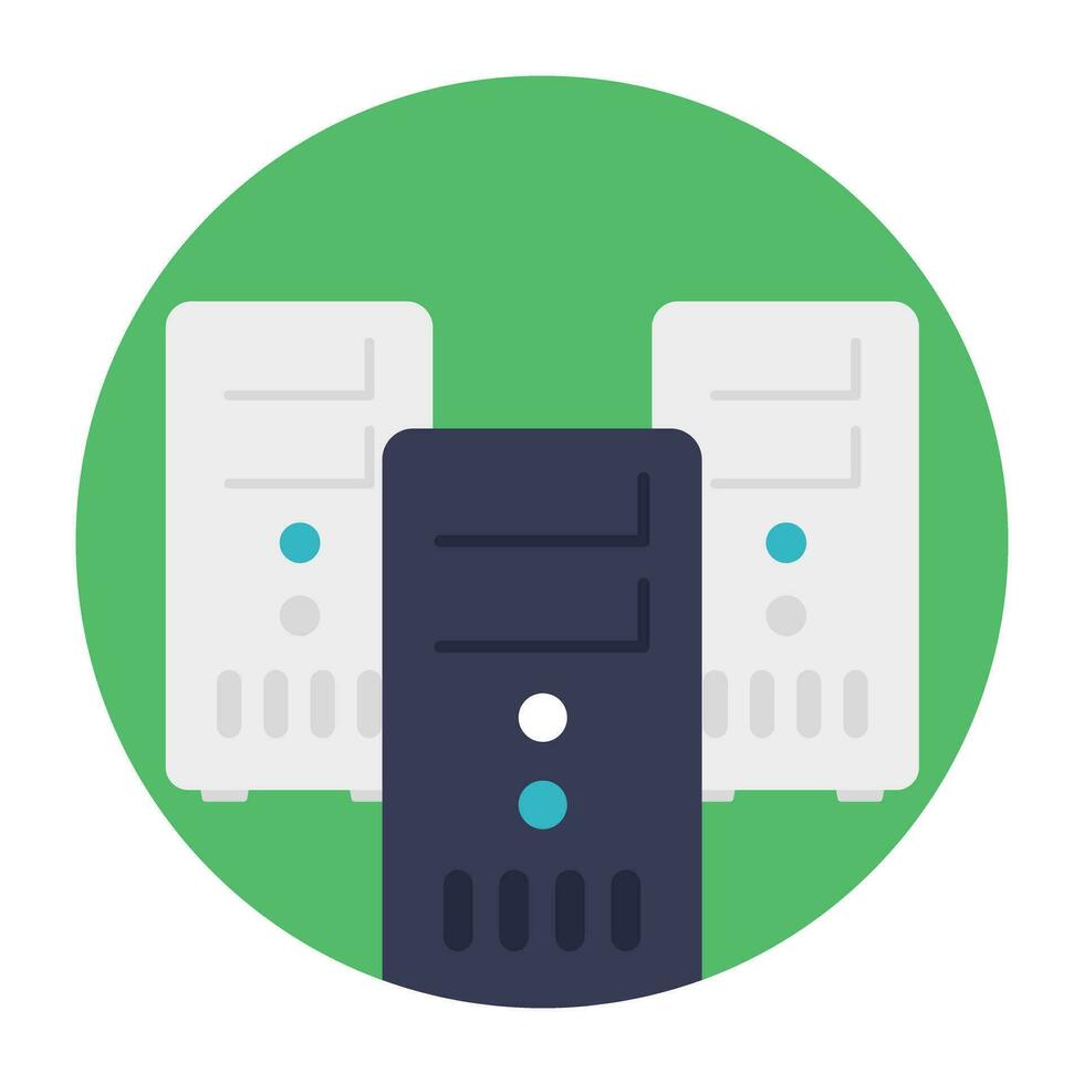 Hosting servers placed in a place, data center concept vector