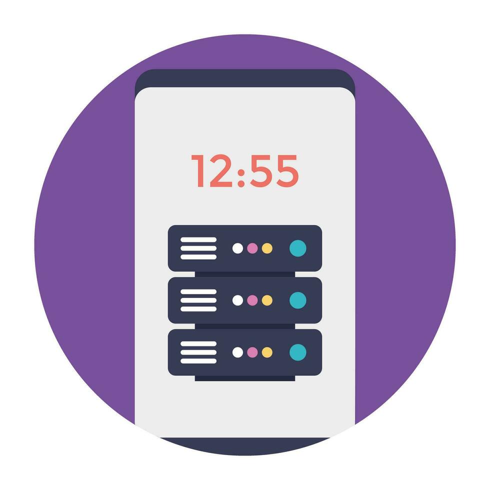 Hosting servers placed in a place, data center concept vector