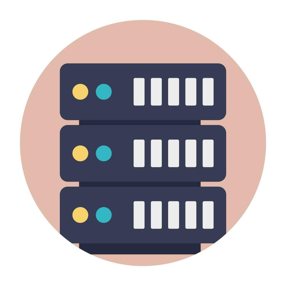 Hosting servers placed in a place, data center concept vector