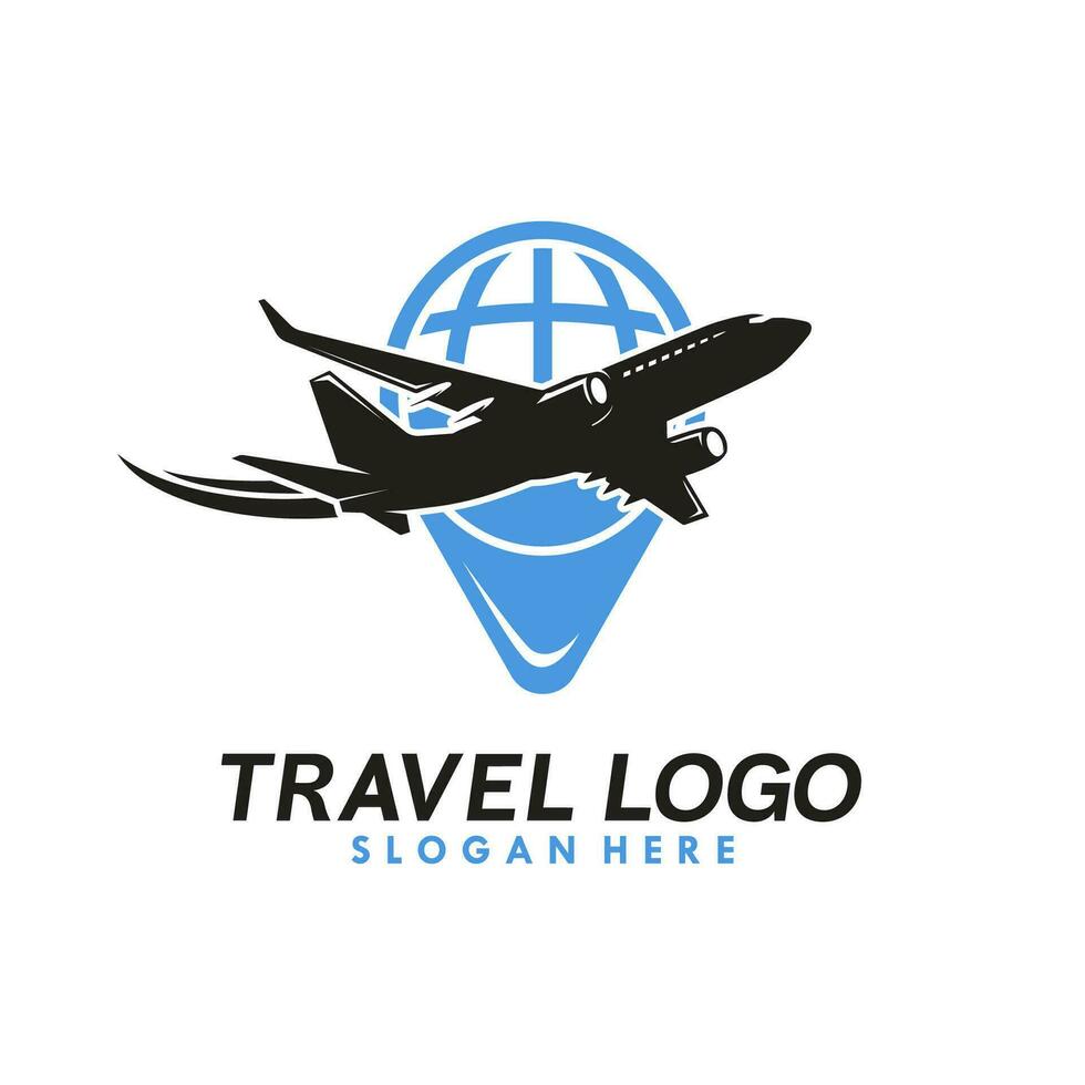 Air plane traveling logo design vector