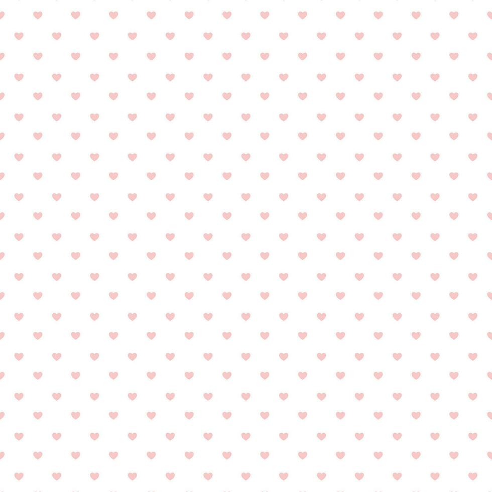 Vector cute seamless pink pattern with hearts and polka dot light hearts on white background.