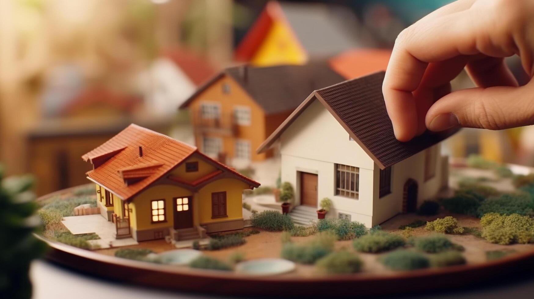 Free photo of real estate or property for template, social media design, architect designing and building a model house.