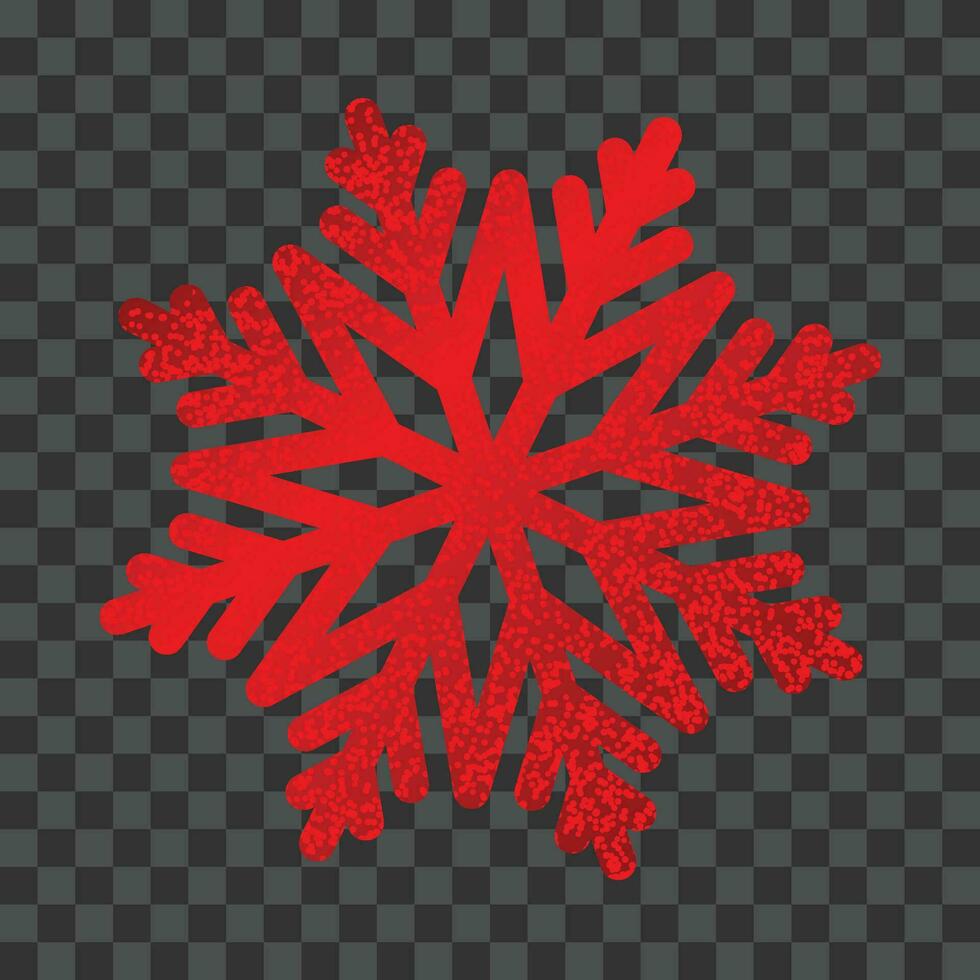 Vector glitter red snowflake