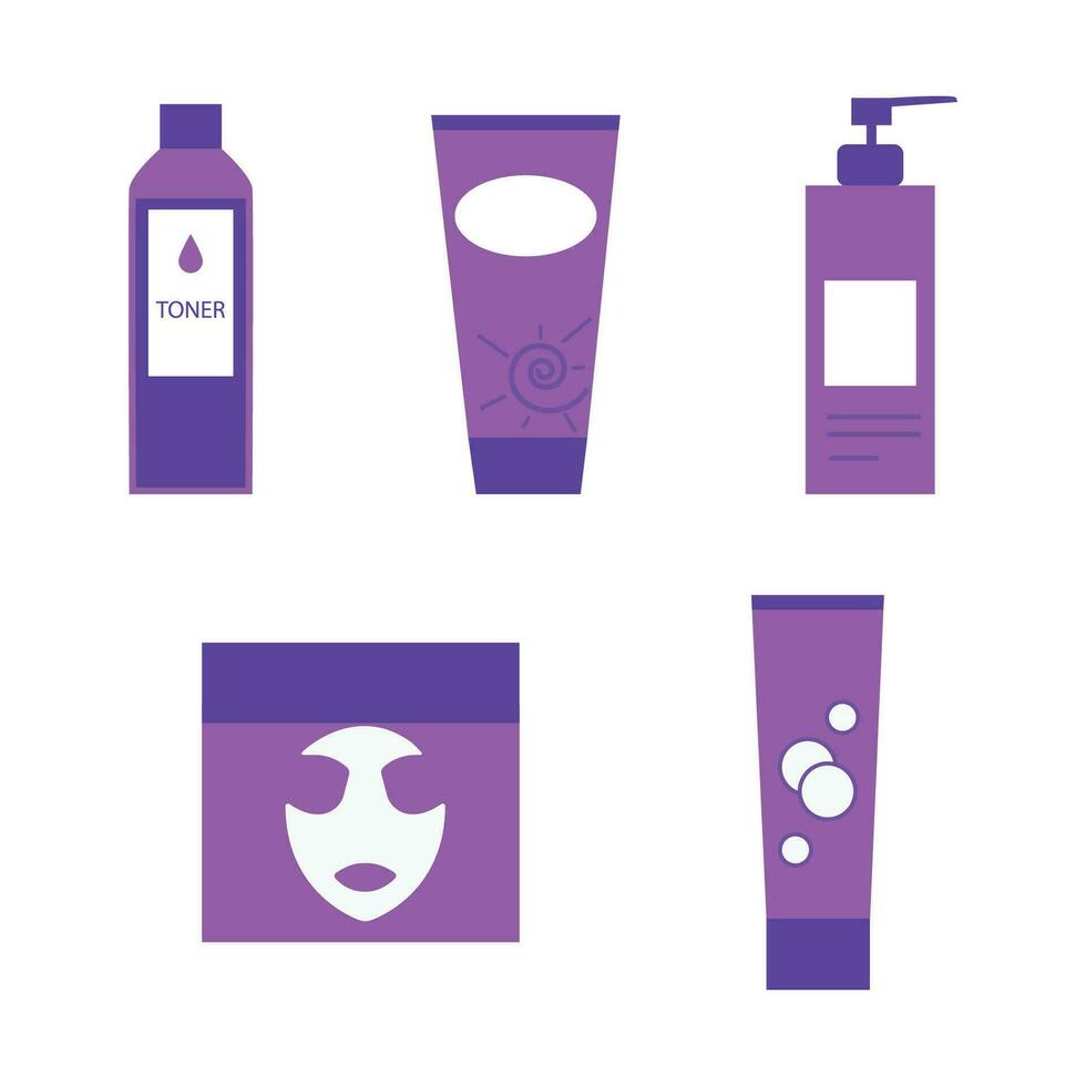 Vector set of facial creams products