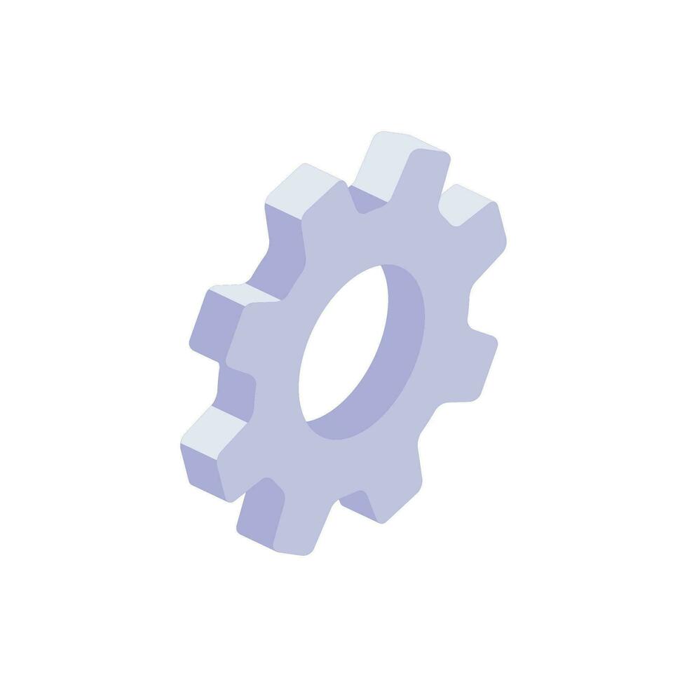 Vector isometric illustration of gear icon