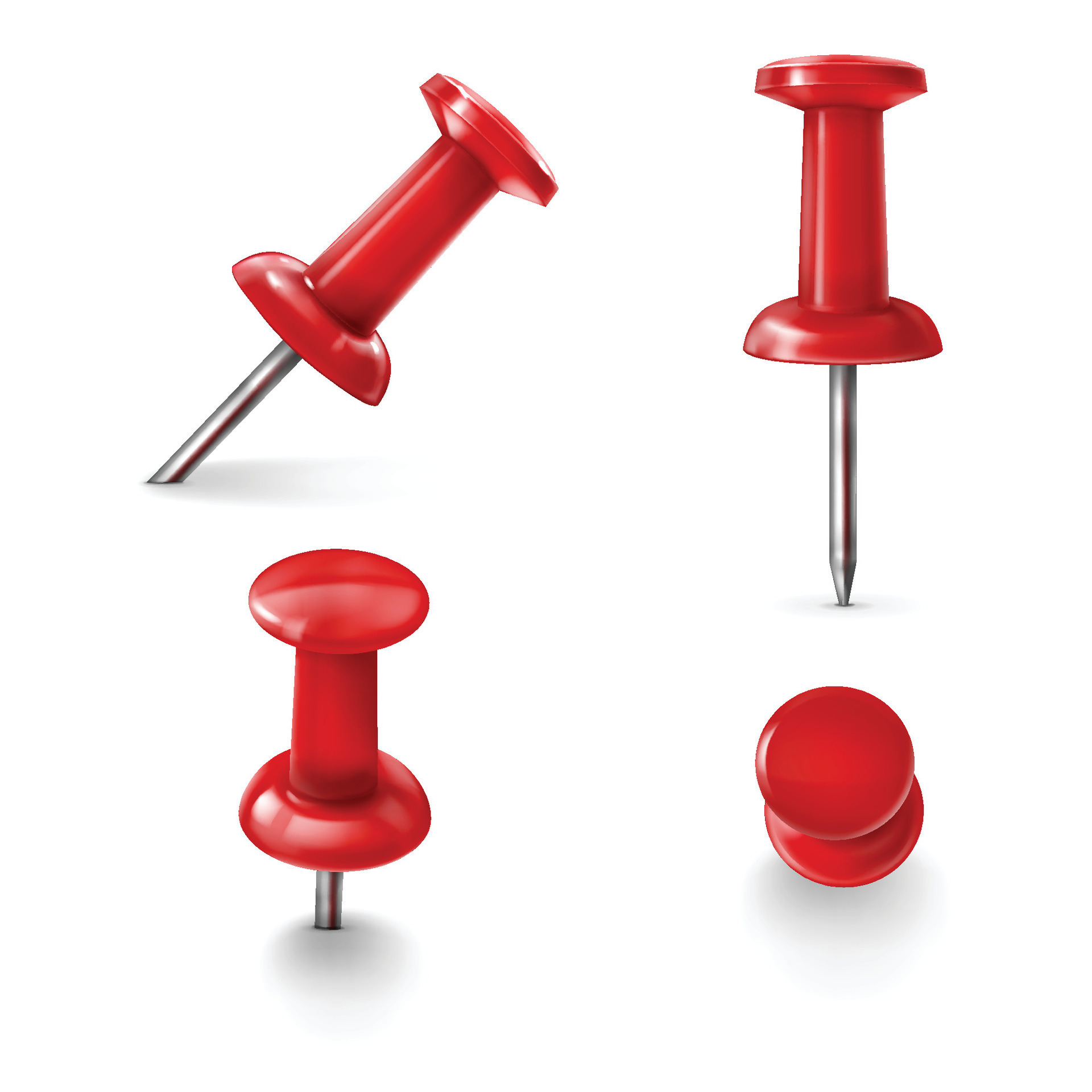 Red thumb tack realistic push pin mockup Vector Image