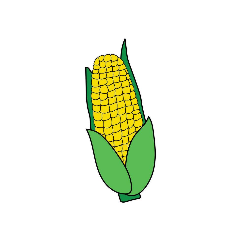 Kids drawing Cartoon Vector illustration corn icon Isolated on White  Background 27205102 Vector Art at Vecteezy