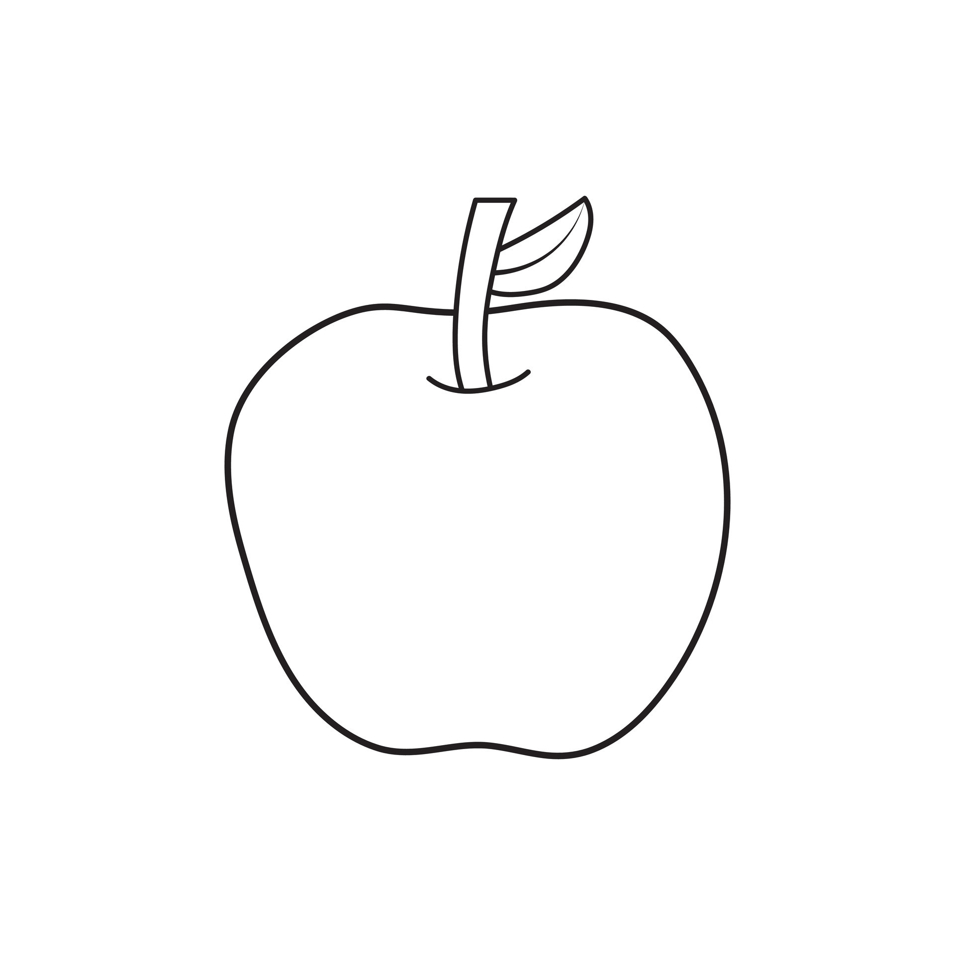 Hand drawn Kids drawing Cartoon Vector illustration apple fruit icon ...