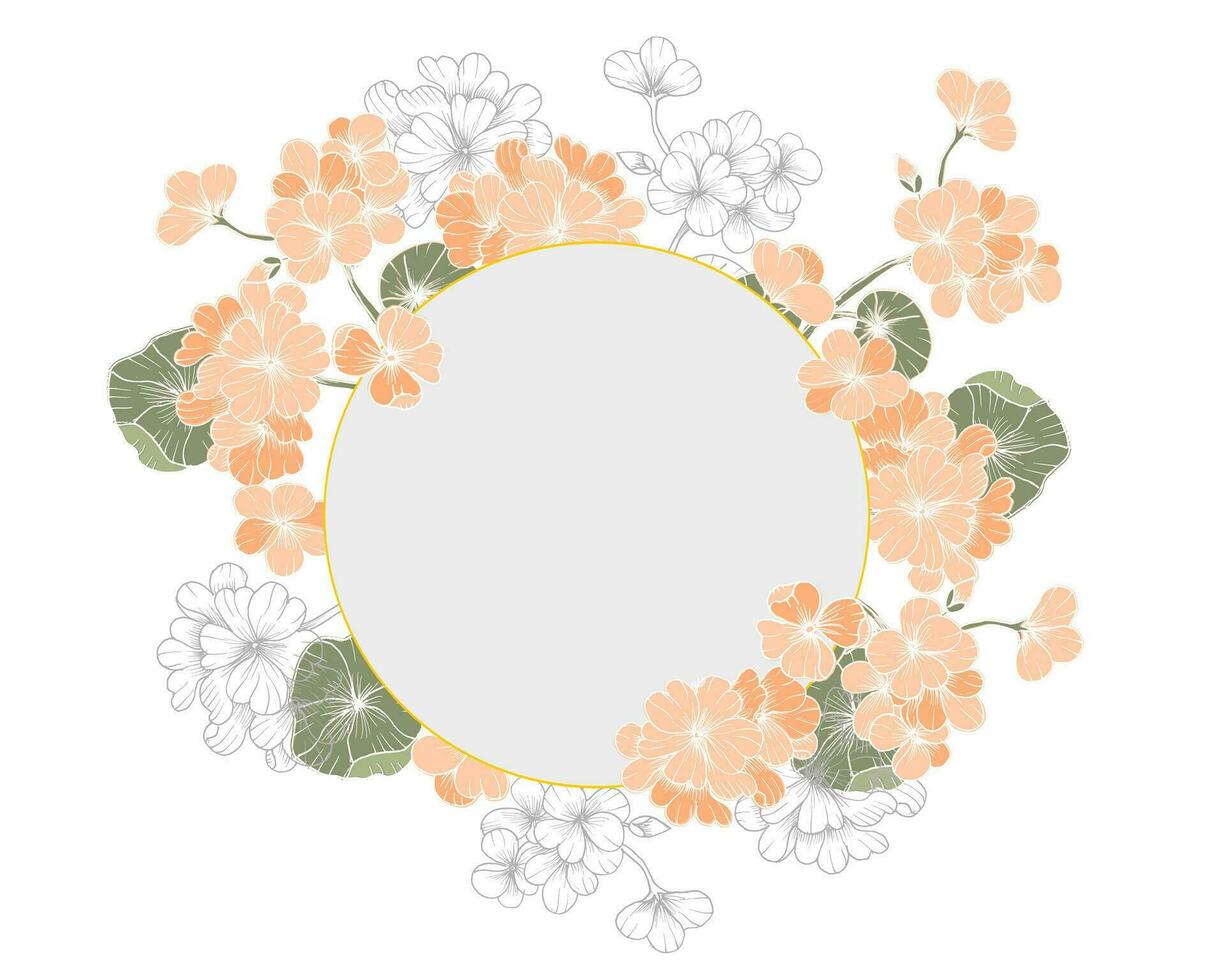 Hand Drawn Wild Flower Wreath vector