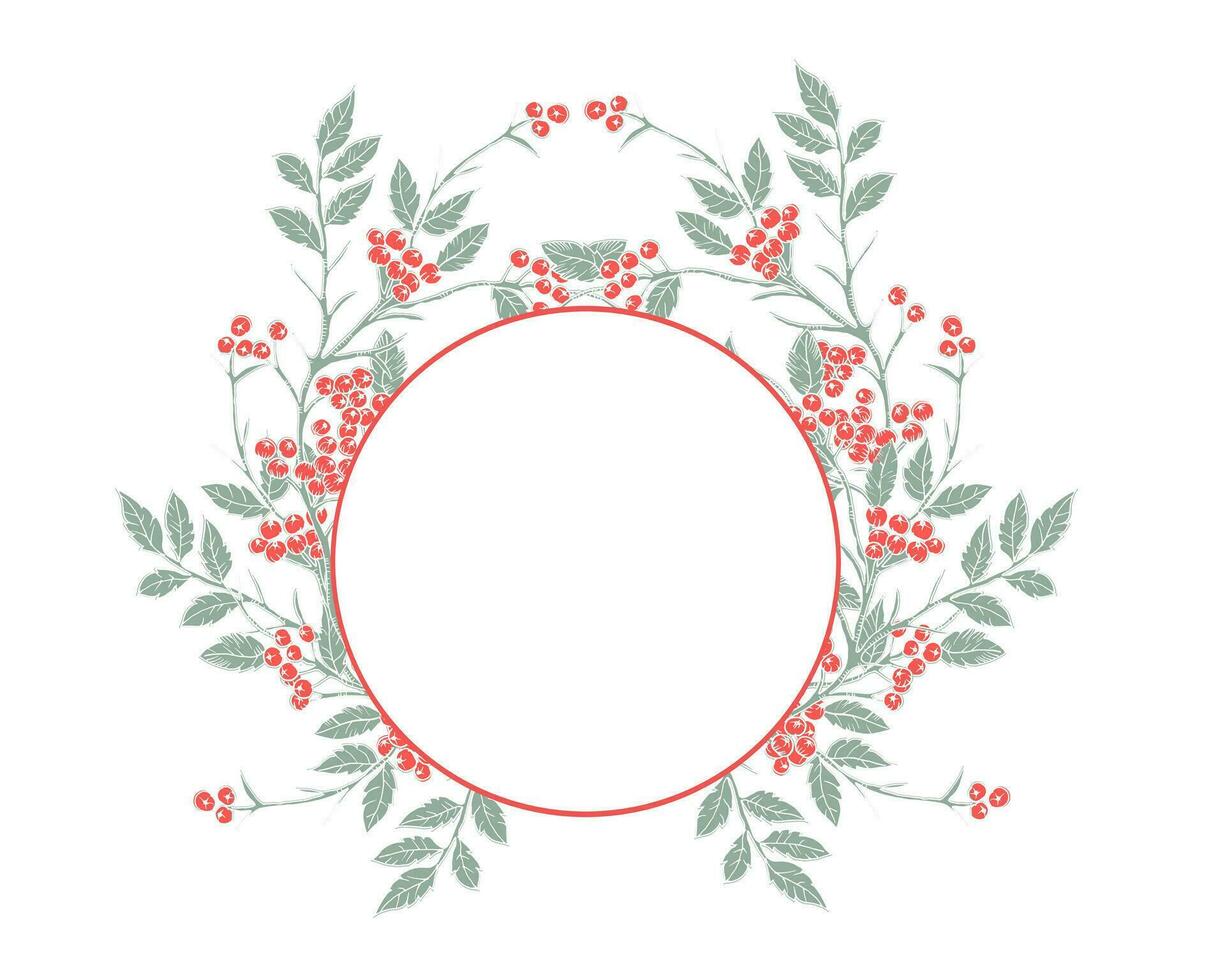 Hand Drawn Coffee Branch Leaves Wreath vector