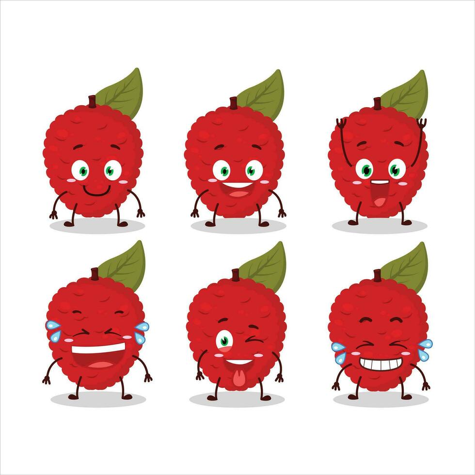 Cartoon character of lychee with smile expression vector