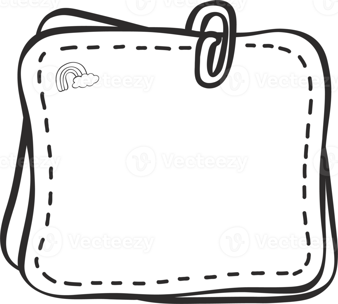 söt klibbig notera klotter översikt, kreativ kontor leveranser illustration png