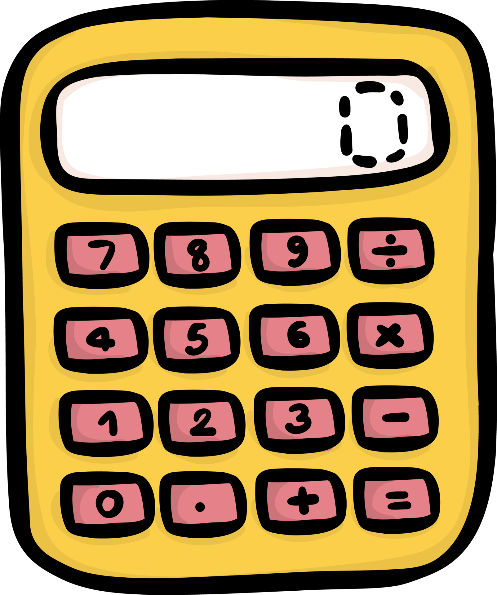 Cute Doodle calculator Back to School Planner Icon. Stationery Supplies