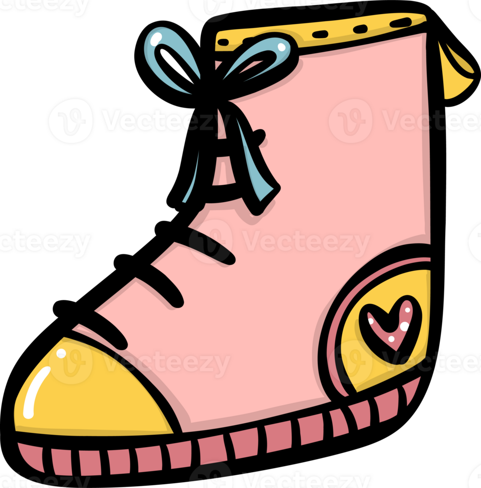 Cute Doodle pink shoe Back to School Planner Icon. Stationery Supplies hand drawing Illustration png