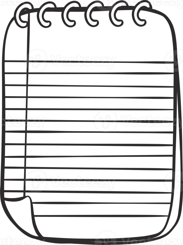 söt klibbig notera klotter översikt, kreativ kontor leveranser illustration png