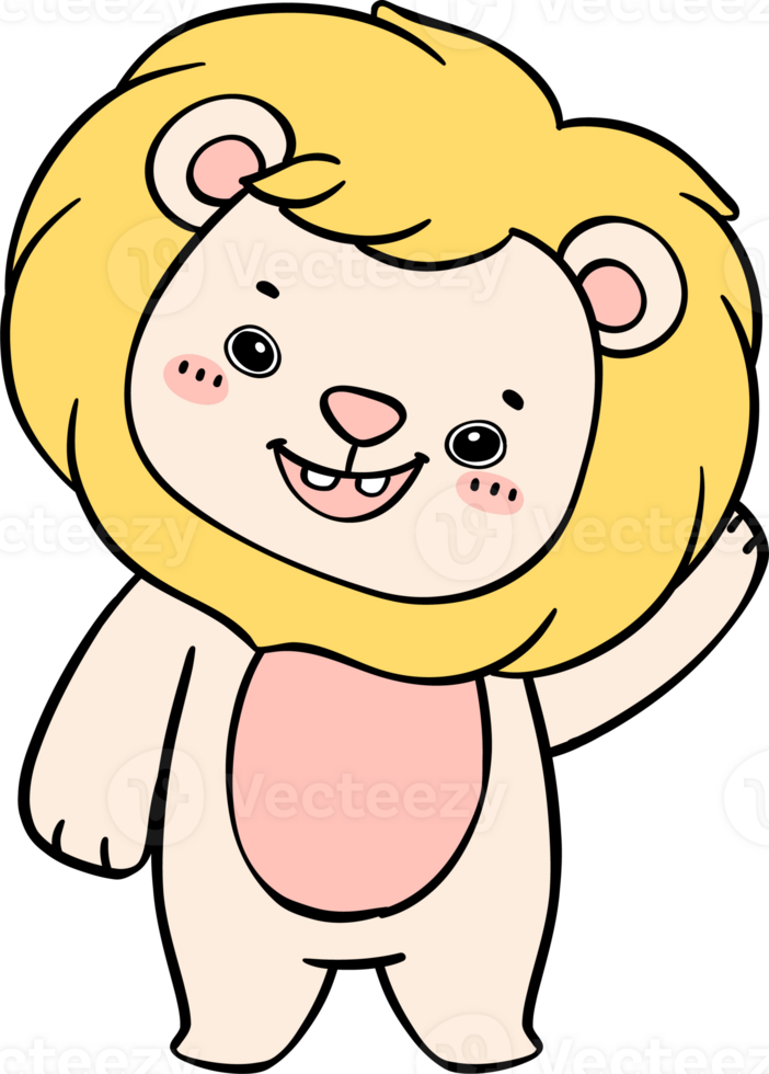 cute baby lion cartoon doodle is a charming and innocent illustration of a playful cub. png