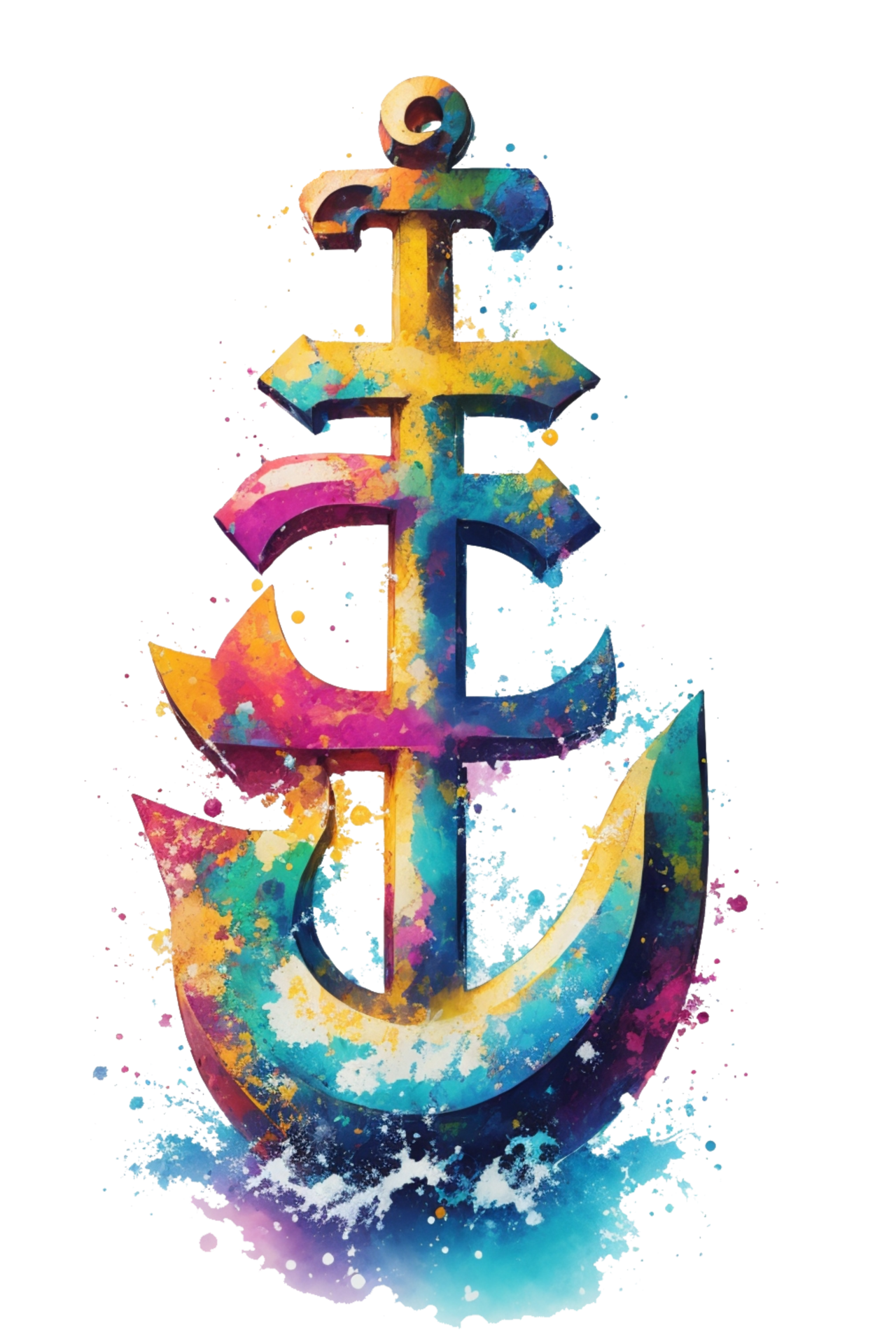 Anchor splashing watercolor 27205809 PNG