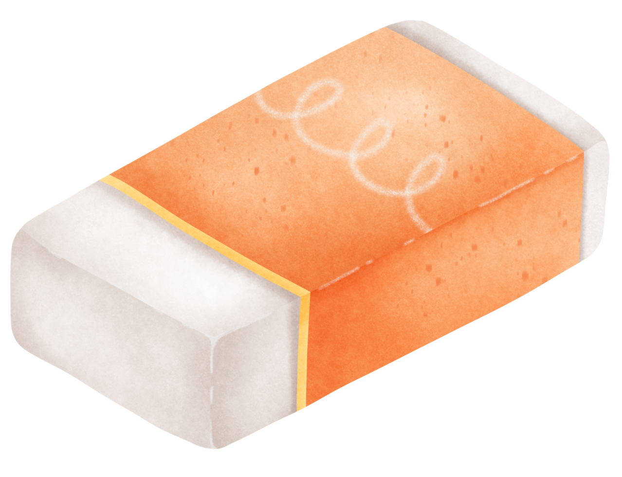 Isolated cute and colorful eraser rubber in transparent background png