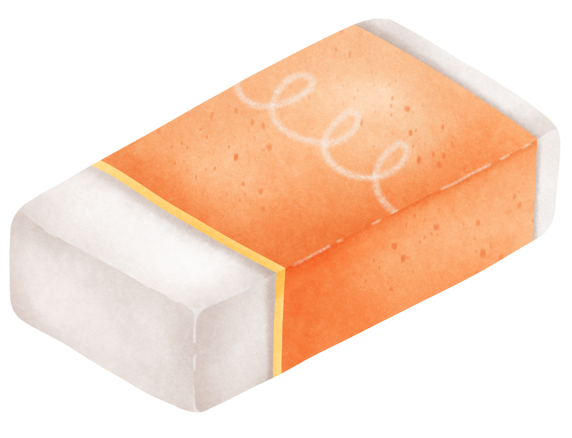 Isolated cute and colorful eraser rubber in transparent background