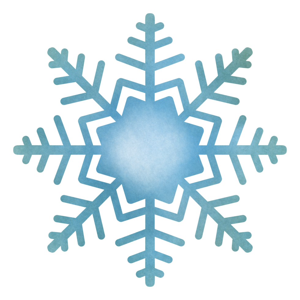 Isolated cute blue snowflake for Winter in transparent background png