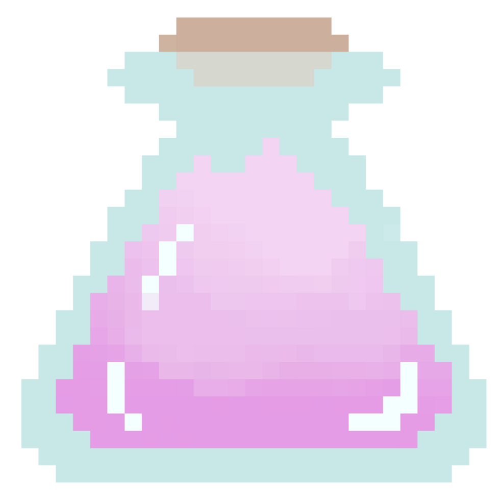 Isolated cute test glass flask with pink potion png