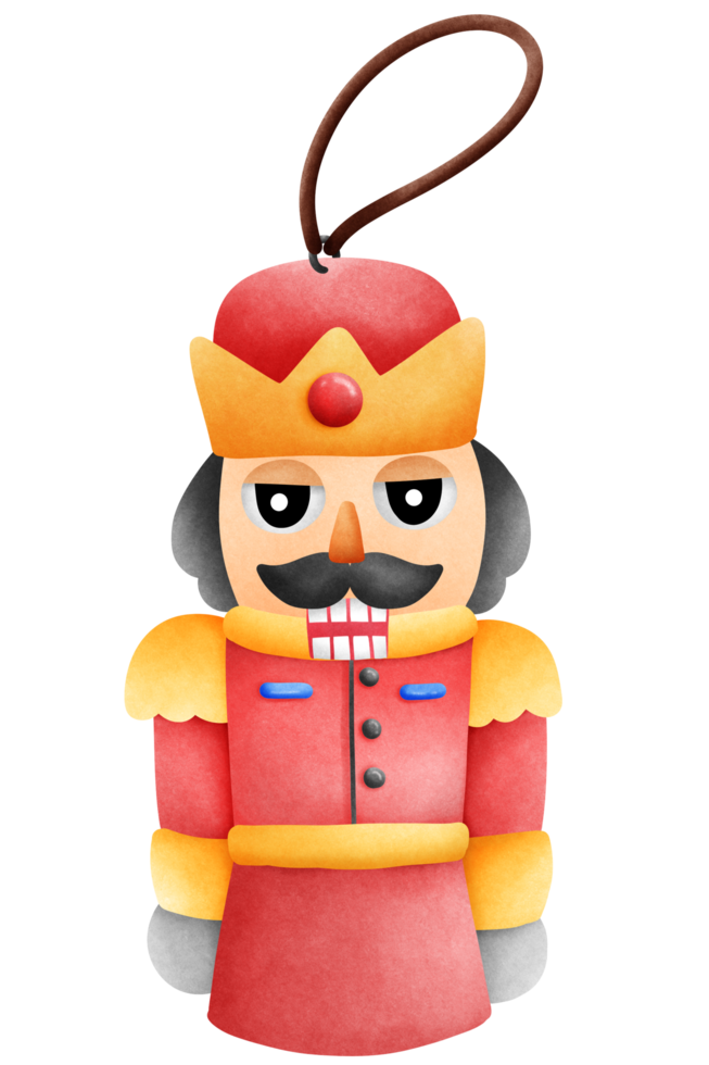Isolated cute nutcracker for Christmas decoration illustration in transparent background png