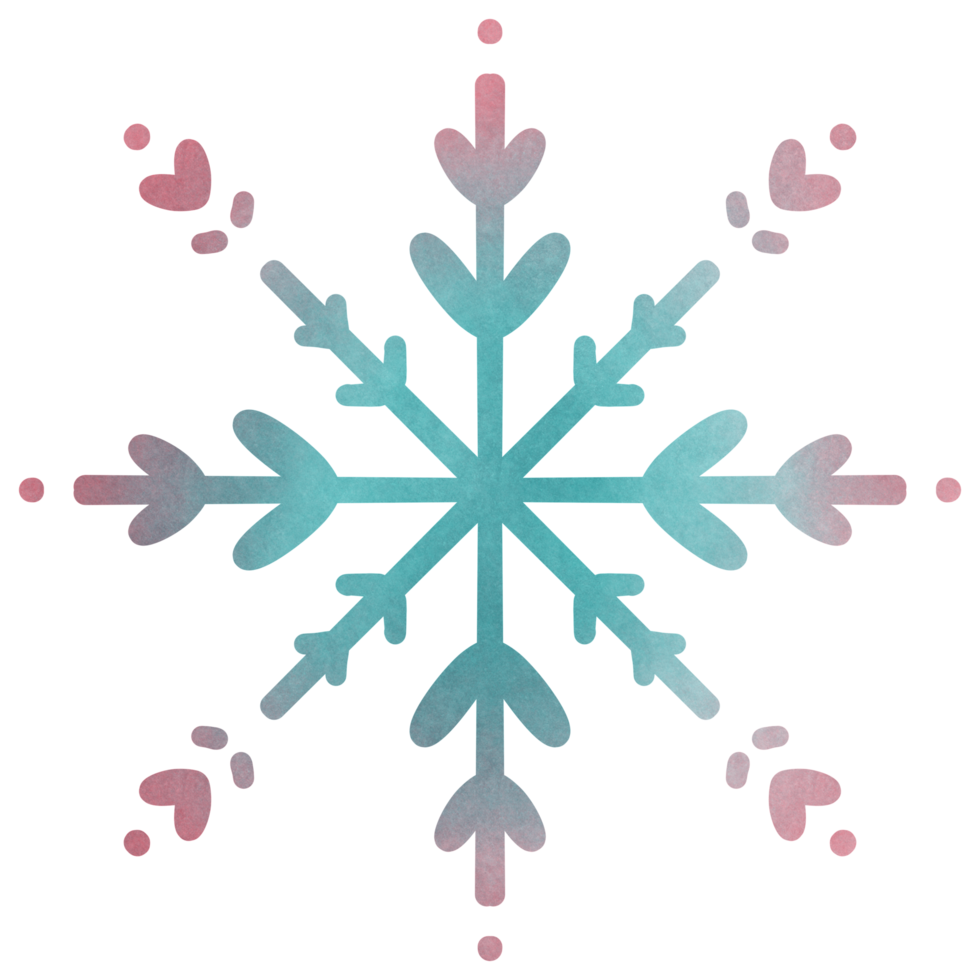 Isolated cute blue snowflake for Winter in transparent background png