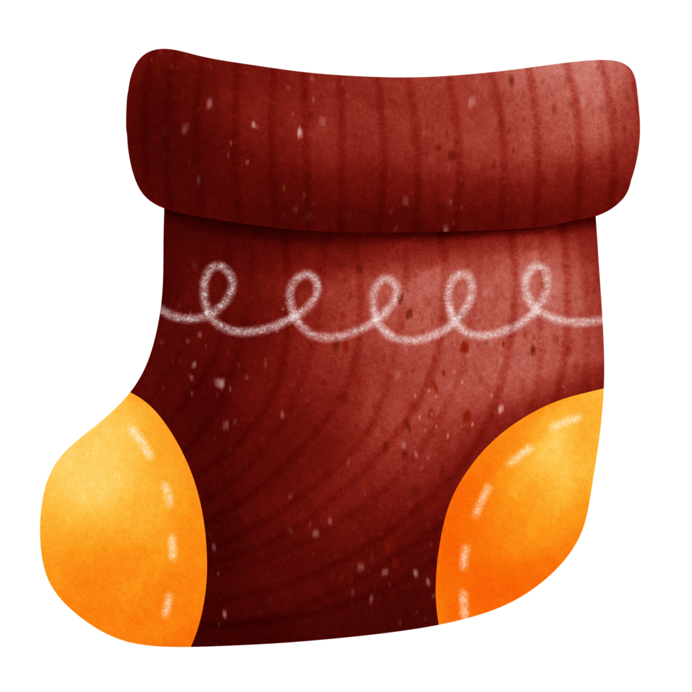 Cute and cozy autumn red sock png