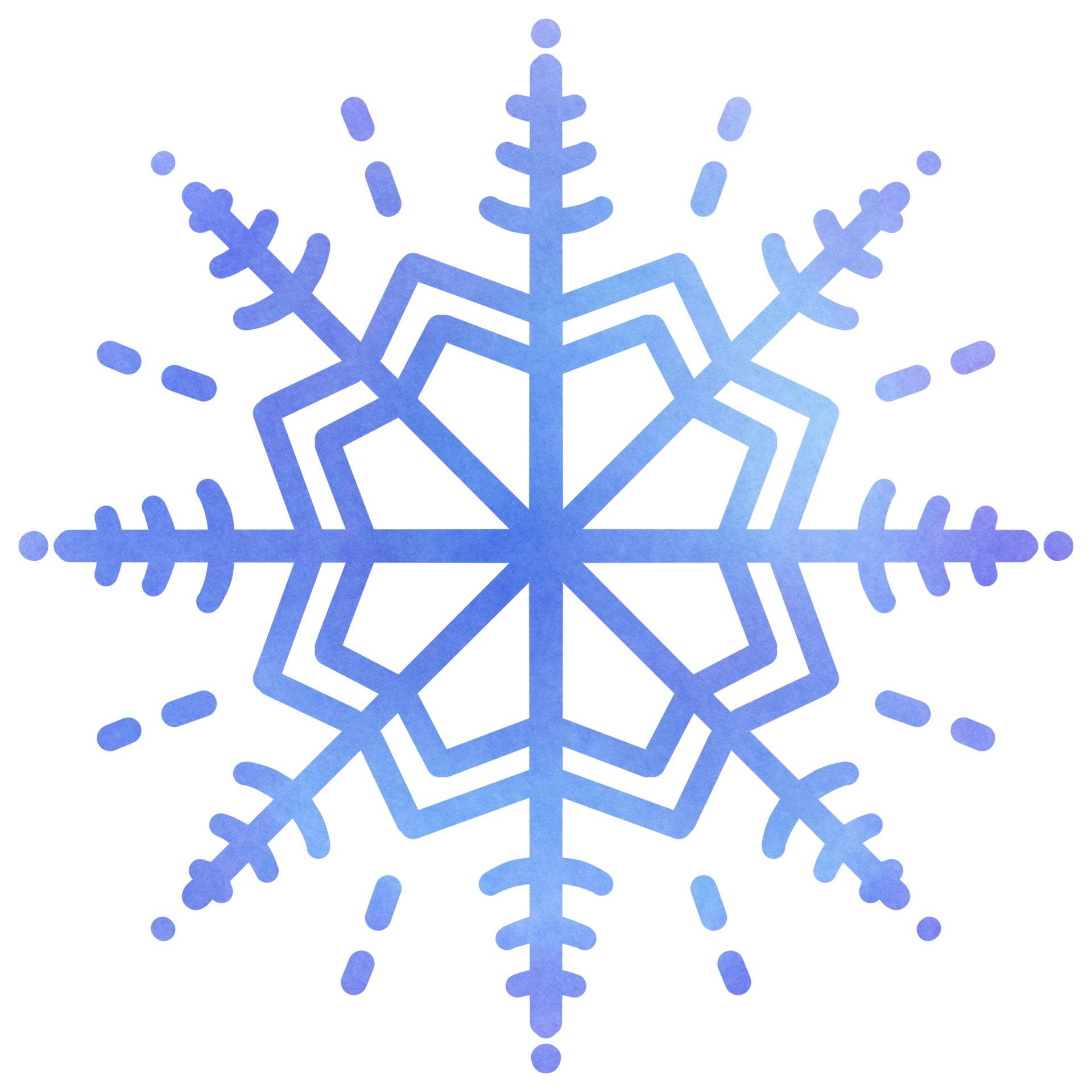 Isolated cute blue snowflake for Winter in transparent background ...