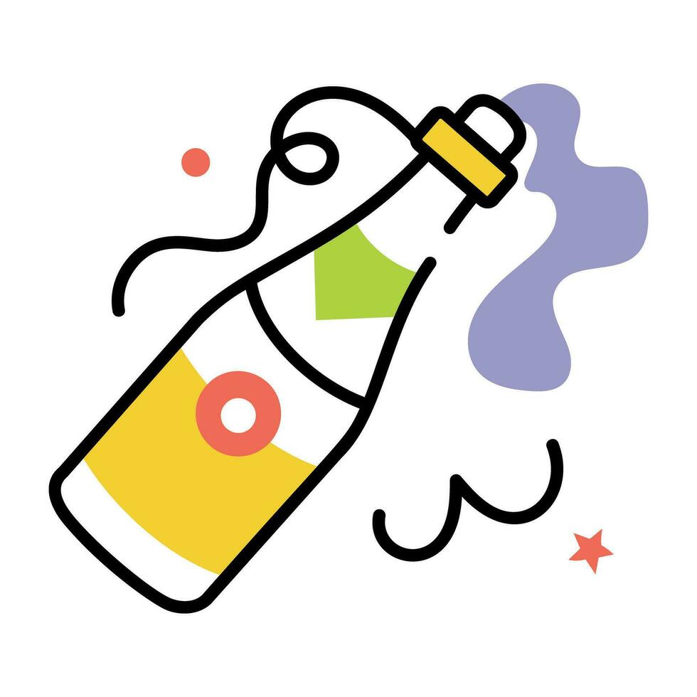 Trendy Champagne Bottle vector