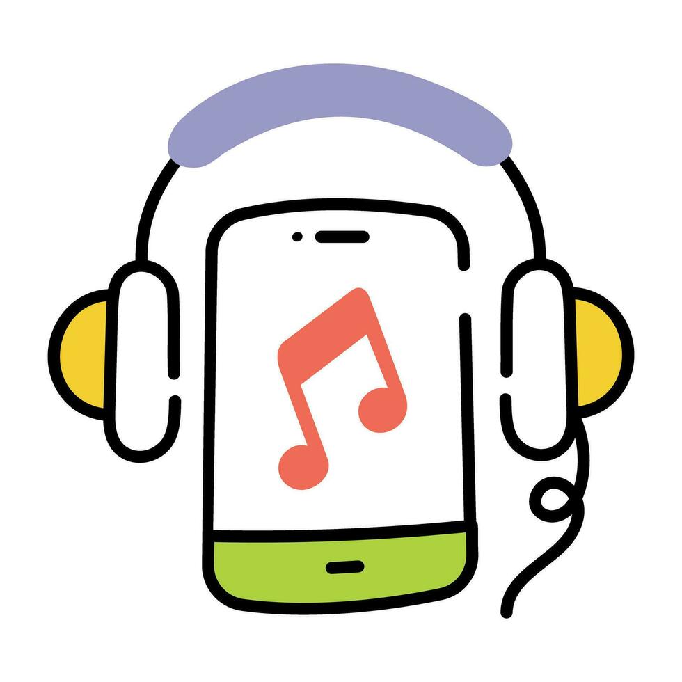 Trendy Mobile Song vector